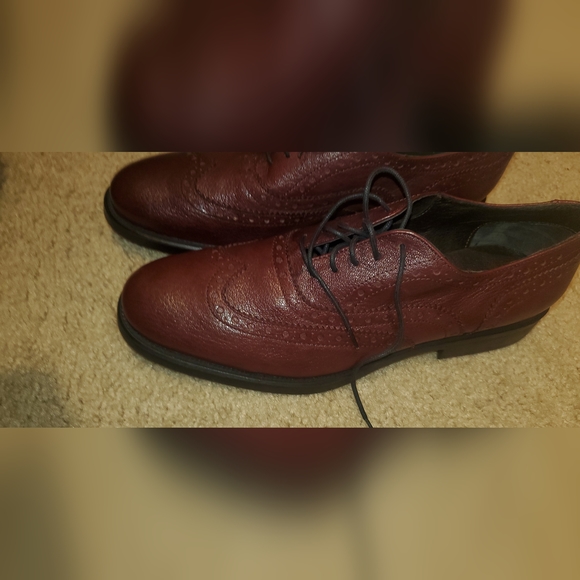 Boemos Brown Leather Derby Wingtip Shoes Made In Italy Size 41 - Picture 3 of 7